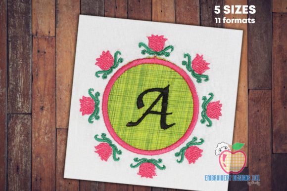 Download Frame with Flowers Applique - Flowers Collection